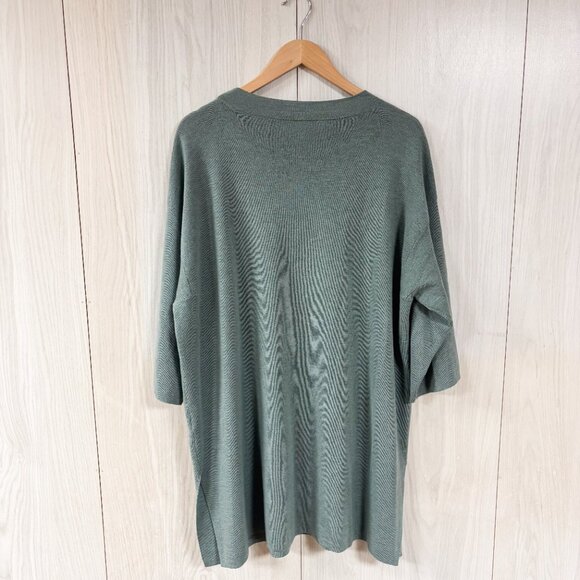 Eileen Fisher 100% Merino Wool Pullover Tunic Top Sweater in Seafoam Green/Blue - Picture 2 of 9